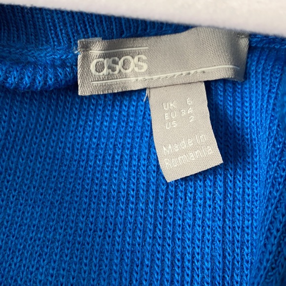 🆑 [4/$20] ASOS Blue pencil knit midi slit high waisted skirt - Picture 6 of 6